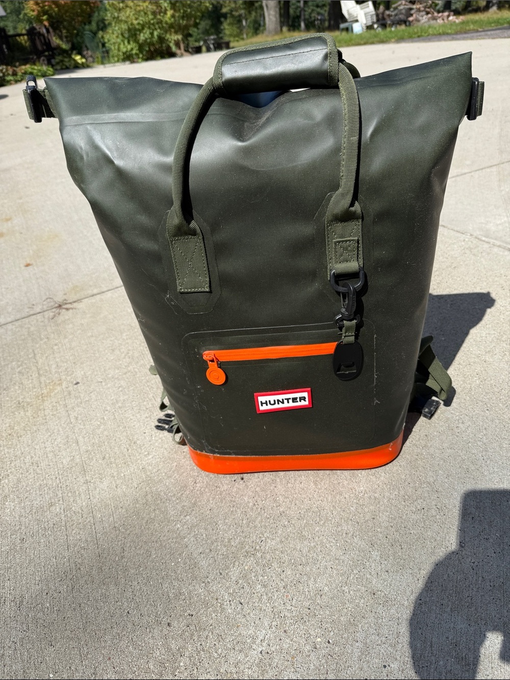 Hunter for Target Olive Green Roll-Top Backpack cooler